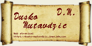 Duško Mutavdžić vizit kartica